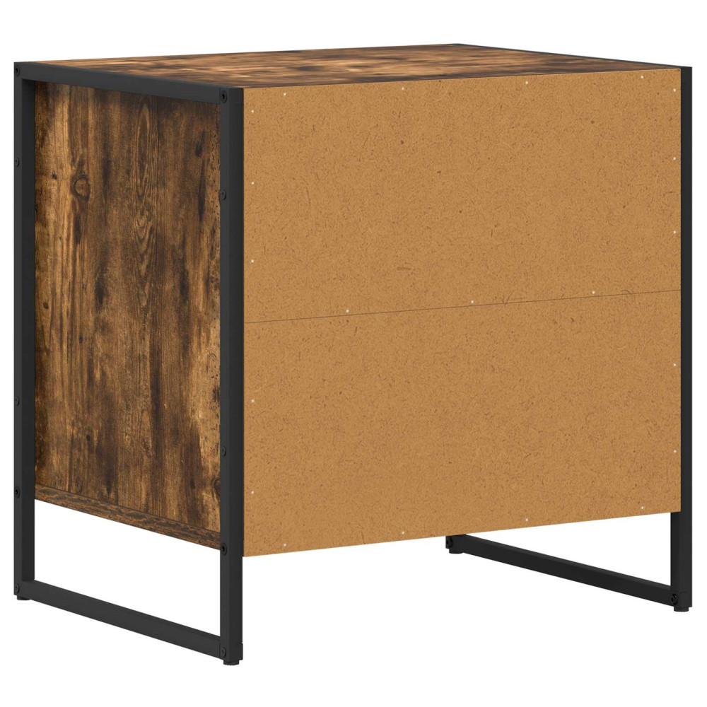 Produktbild för Sängbord med låda 2 pcs Rökek 50 x 39,5 x 50 cm Konstruerat trä