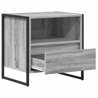 Produktbild för Sängbord med låda Grå Sonoma 50 x 39,5 x 50 cm Konstruerat trä