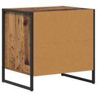 Produktbild för Sängbord med låda Gammalt trä 50 x 39,5 x 50 cm Konstruerat trä