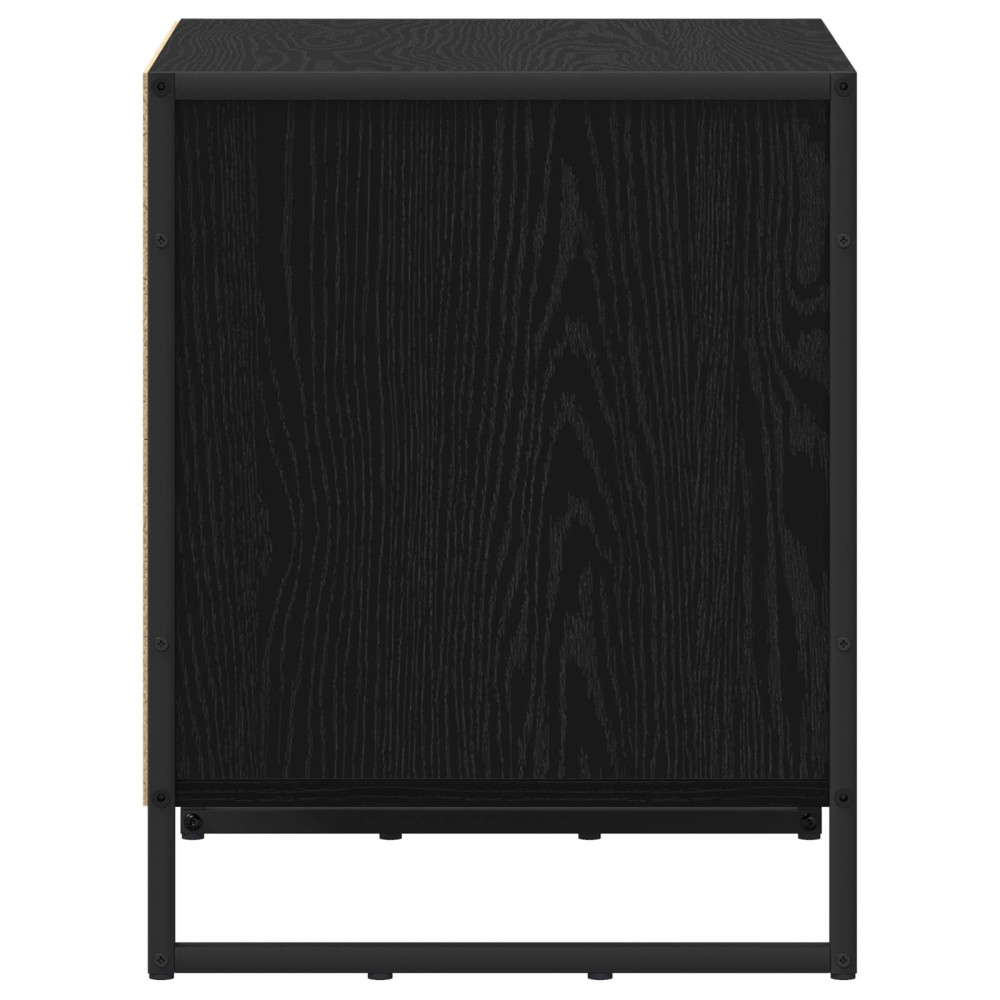 Produktbild för Sängbord med låda Svart Ek 50 x 39,5 x 50 cm Konstruerat trä