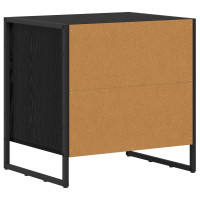 Produktbild för Sängbord med låda Svart Ek 50 x 39,5 x 50 cm Konstruerat trä