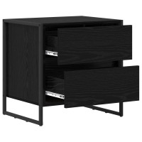 Produktbild för Sängbord 2 pcs Svart Ek 50 x 39,5 x 50 cm Konstruerat trä