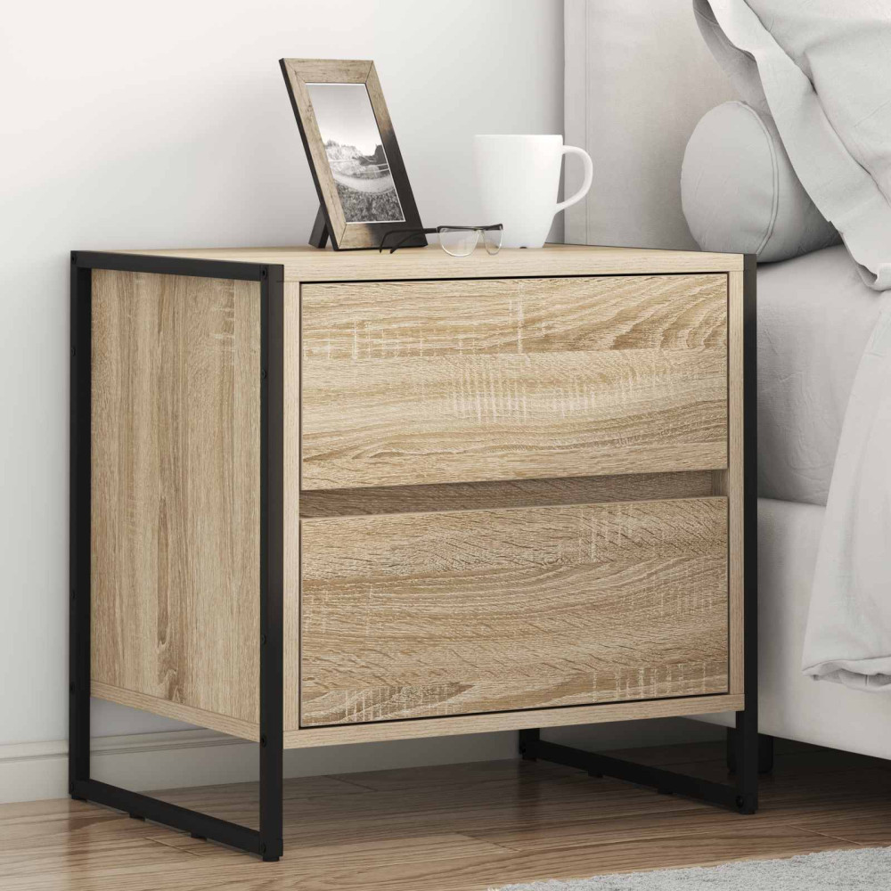 Produktbild för Sängbord 2 pcs Sonoma 50 x 39,5 x 50 cm Konstruerat trä
