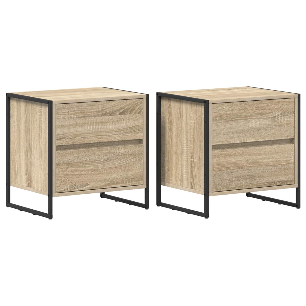 Produktbild för Sängbord 2 pcs Sonoma 50 x 39,5 x 50 cm Konstruerat trä