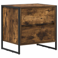 Produktbild för Sängbord med låda 2 pcs Rökek 50 x 39,5 x 50 cm Konstruerat trä