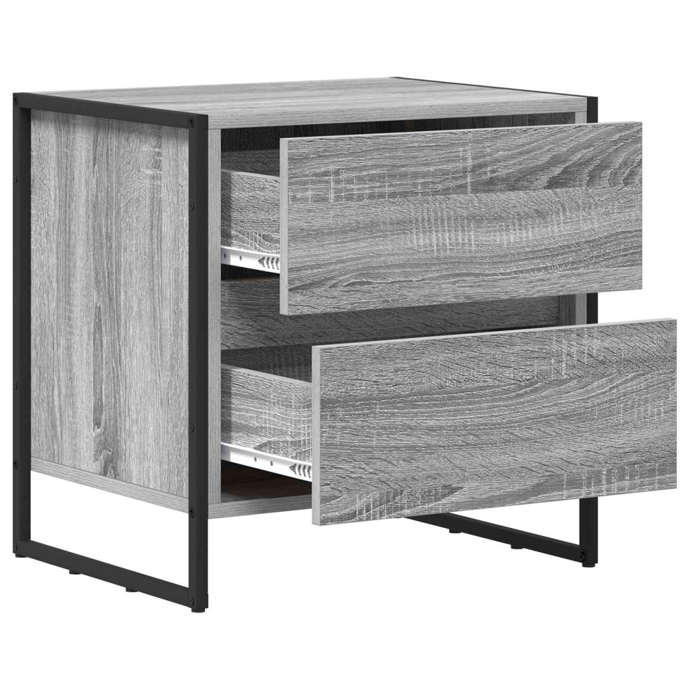 Produktbild för Sängbord 2 pcs Grå Sonoma 50 x 39,5 x 50 cm Konstruerat trä