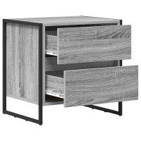 Produktbild för Sängbord 2 pcs Grå Sonoma 50 x 39,5 x 50 cm Konstruerat trä