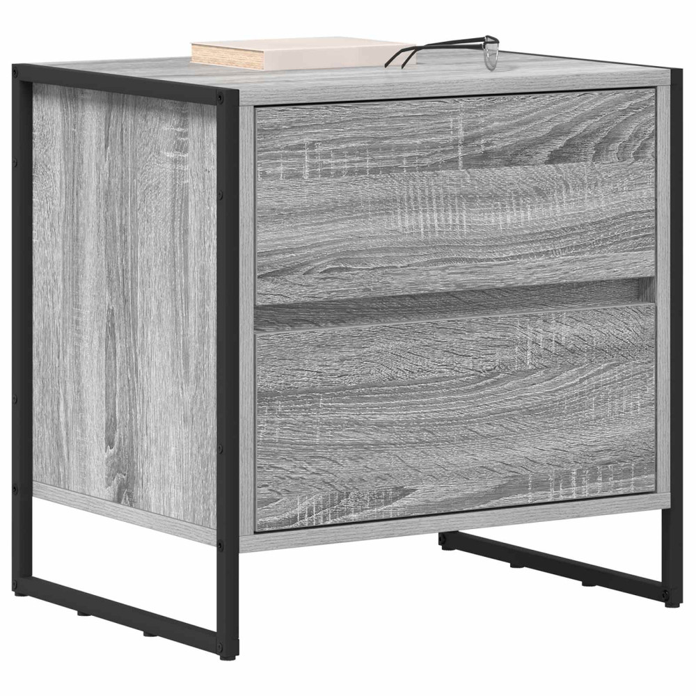 Produktbild för Sängbord 2 pcs Grå Sonoma 50 x 39,5 x 50 cm Konstruerat trä