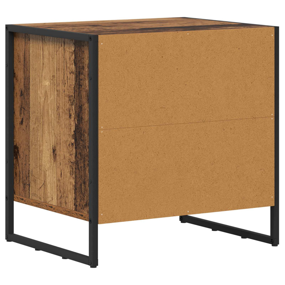 Produktbild för Sängbord med låda Gammalt trä 50 x 39,5 x 50 cm Konstruerat trä