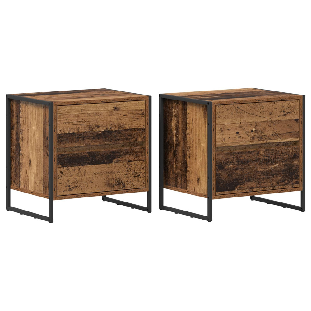 Produktbild för Sängbord 2 pcs Gammalt trä 50 x 39,5 x 50 cm Konstruerat trä