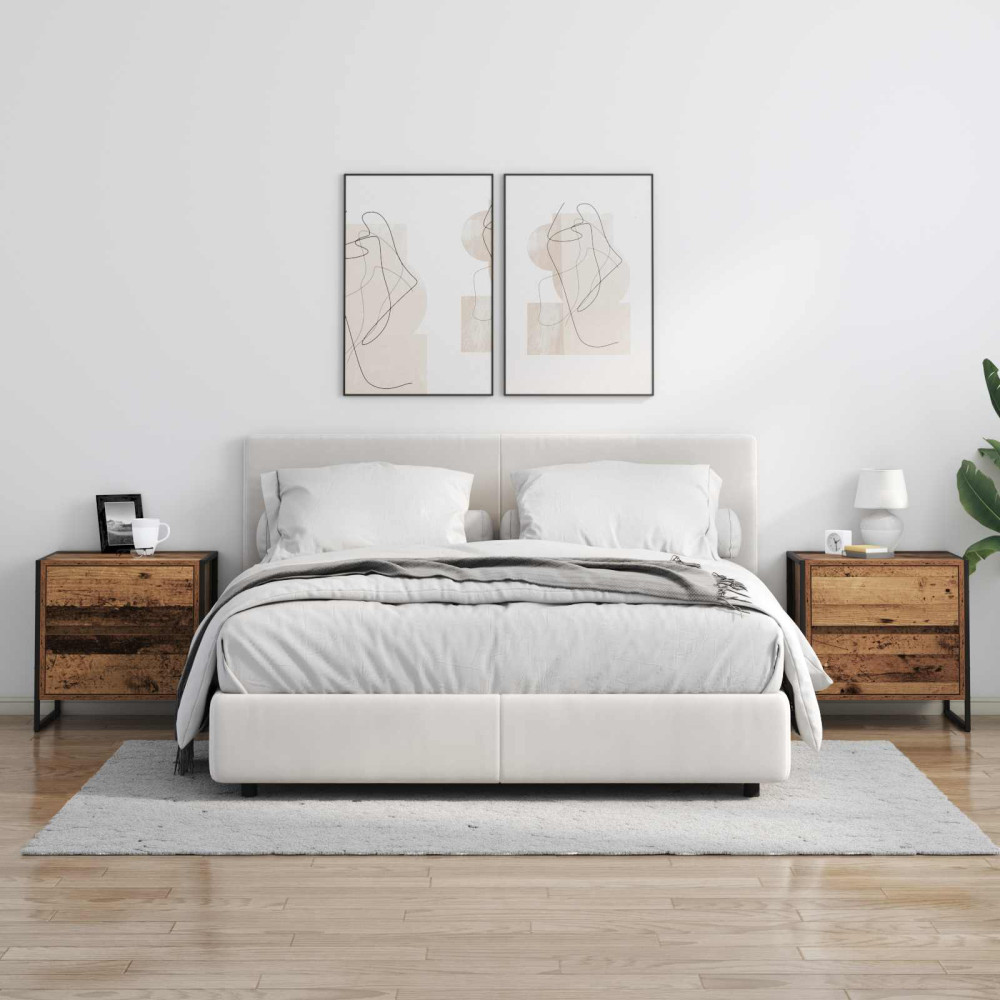 Produktbild för Sängbord 2 pcs Gammalt trä 50 x 39,5 x 50 cm Konstruerat trä