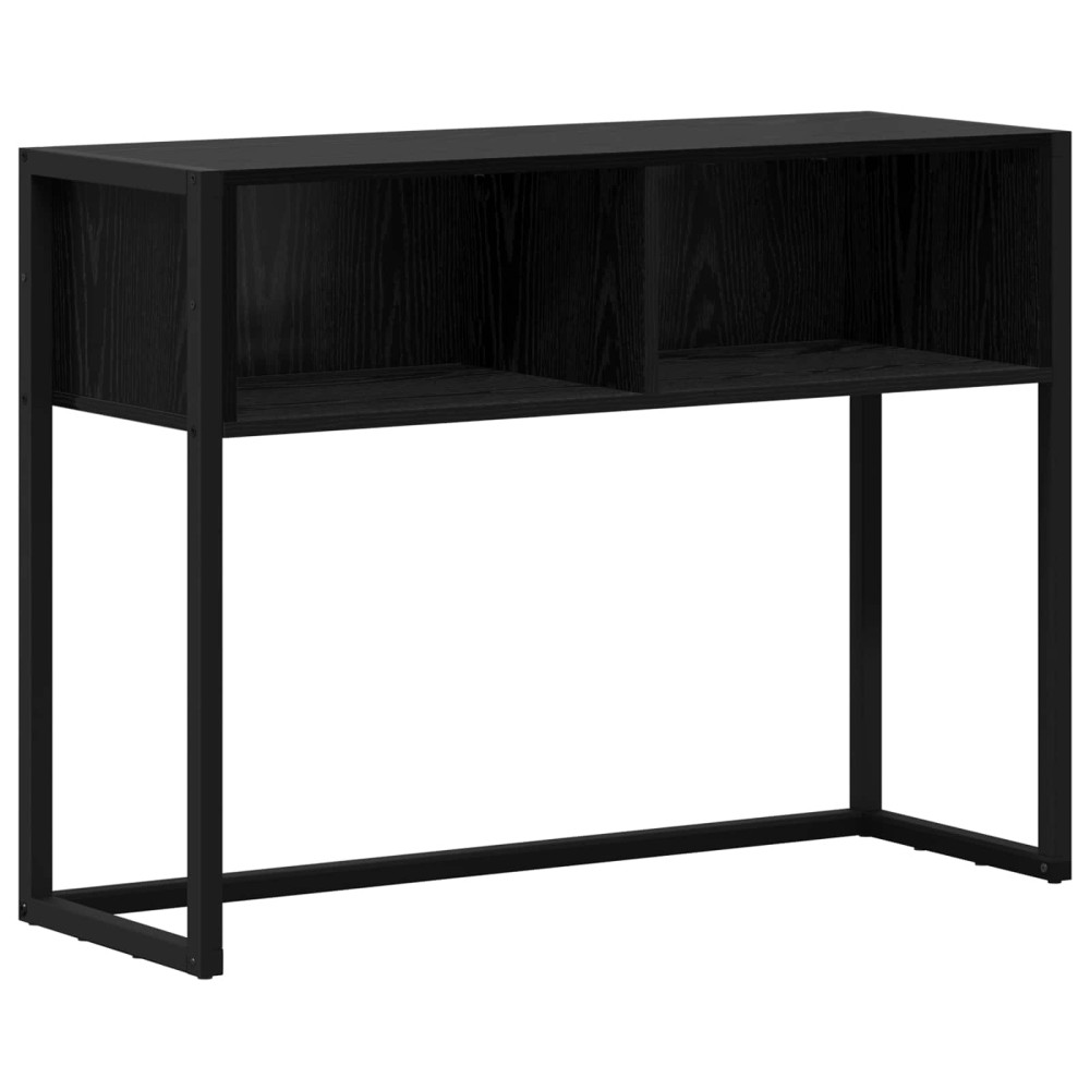 Produktbild för Sidobord med lagring Svart Ek 100 x 36 x 75 cm Konstruerat trä