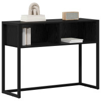 Produktbild för Sidobord med lagring Svart Ek 100 x 36 x 75 cm Konstruerat trä