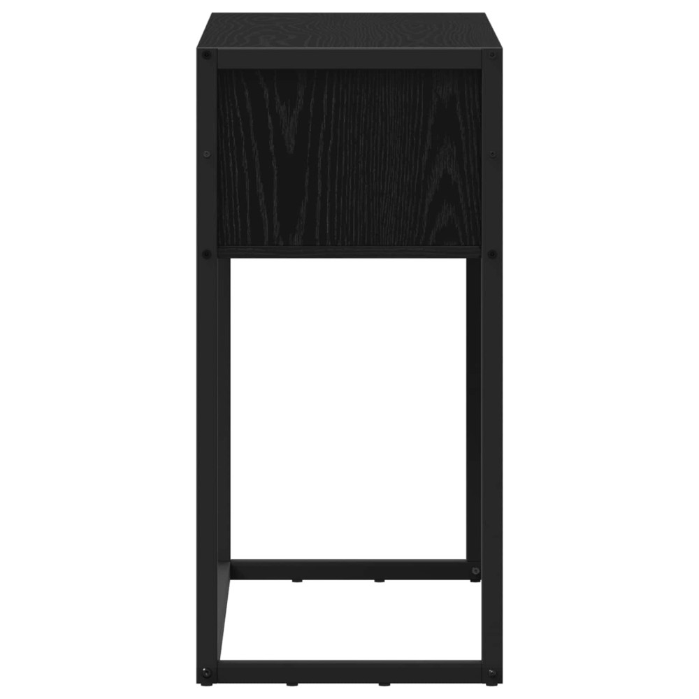 Produktbild för Sidobord med lagring Svart Ek 100 x 36 x 75 cm Konstruerat trä