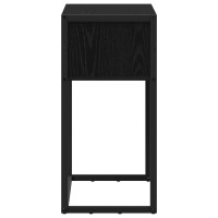 Produktbild för Sidobord med lagring Svart Ek 100 x 36 x 75 cm Konstruerat trä