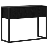 Produktbild för Sidobord med lagring Svart Ek 100 x 36 x 75 cm Konstruerat trä