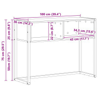 Produktbild för Sidobord med lagring Svart Ek 100 x 36 x 75 cm Konstruerat trä