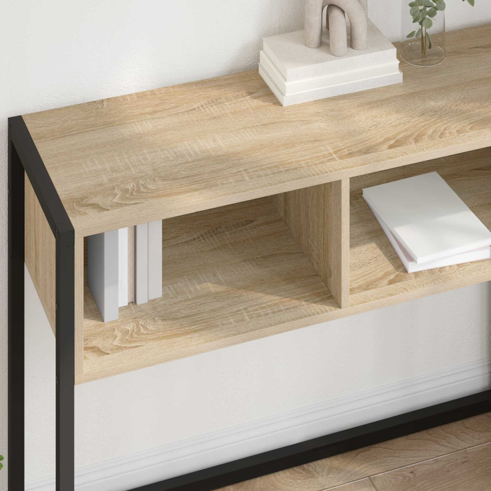 Produktbild för Sidobord med lagring Sonoma 100 x 36 x 75 cm Konstruerat trä