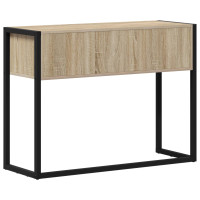 Produktbild för Sidobord med lagring Sonoma 100 x 36 x 75 cm Konstruerat trä