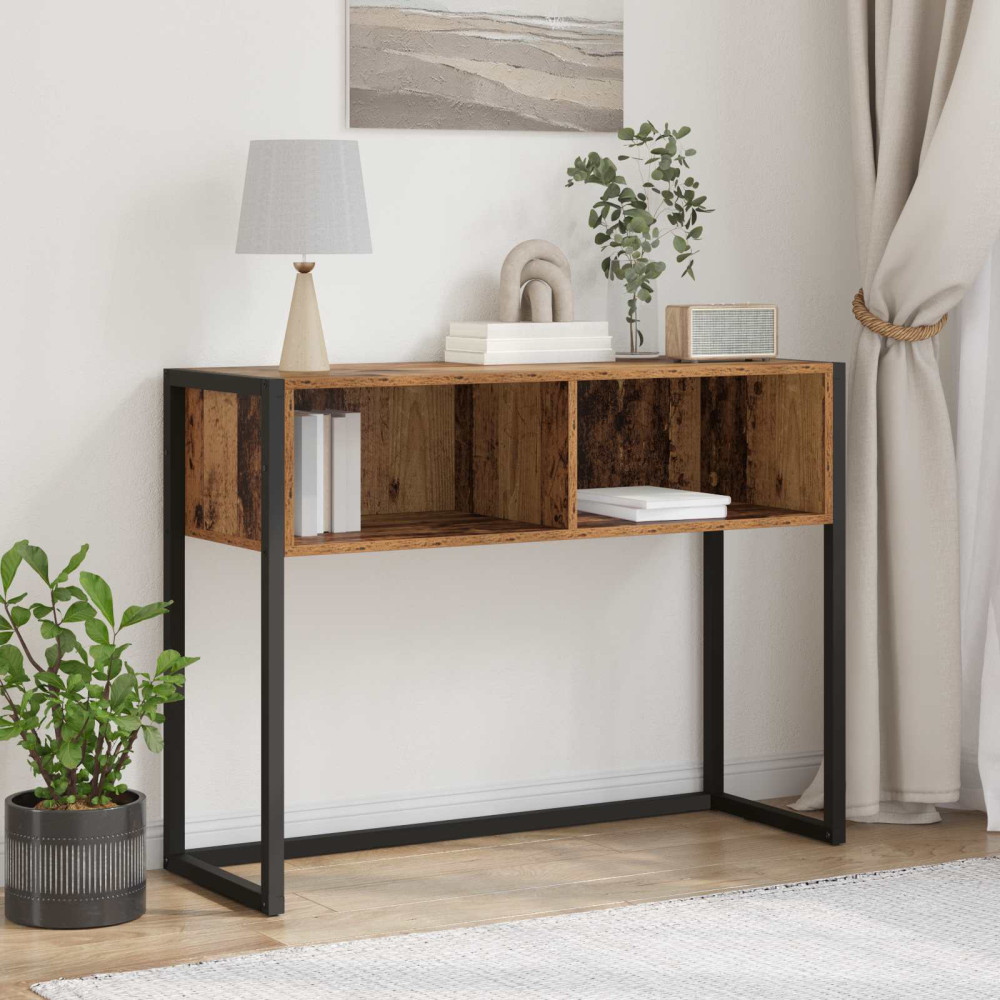 Produktbild för Sidobord Gammalt trä 100 x 36 x 75 cm Konstruerat trä