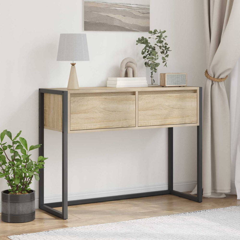 Produktbild för Sidobord med låda Sonoma 100 x 36 x 75 cm Konstruerat trä