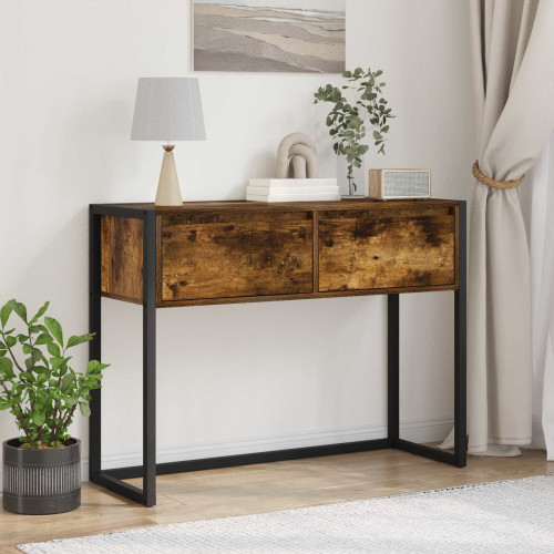 vidaXL Sidobord med låda Rökek 100 x 36 x 75 cm Konstruerat trä