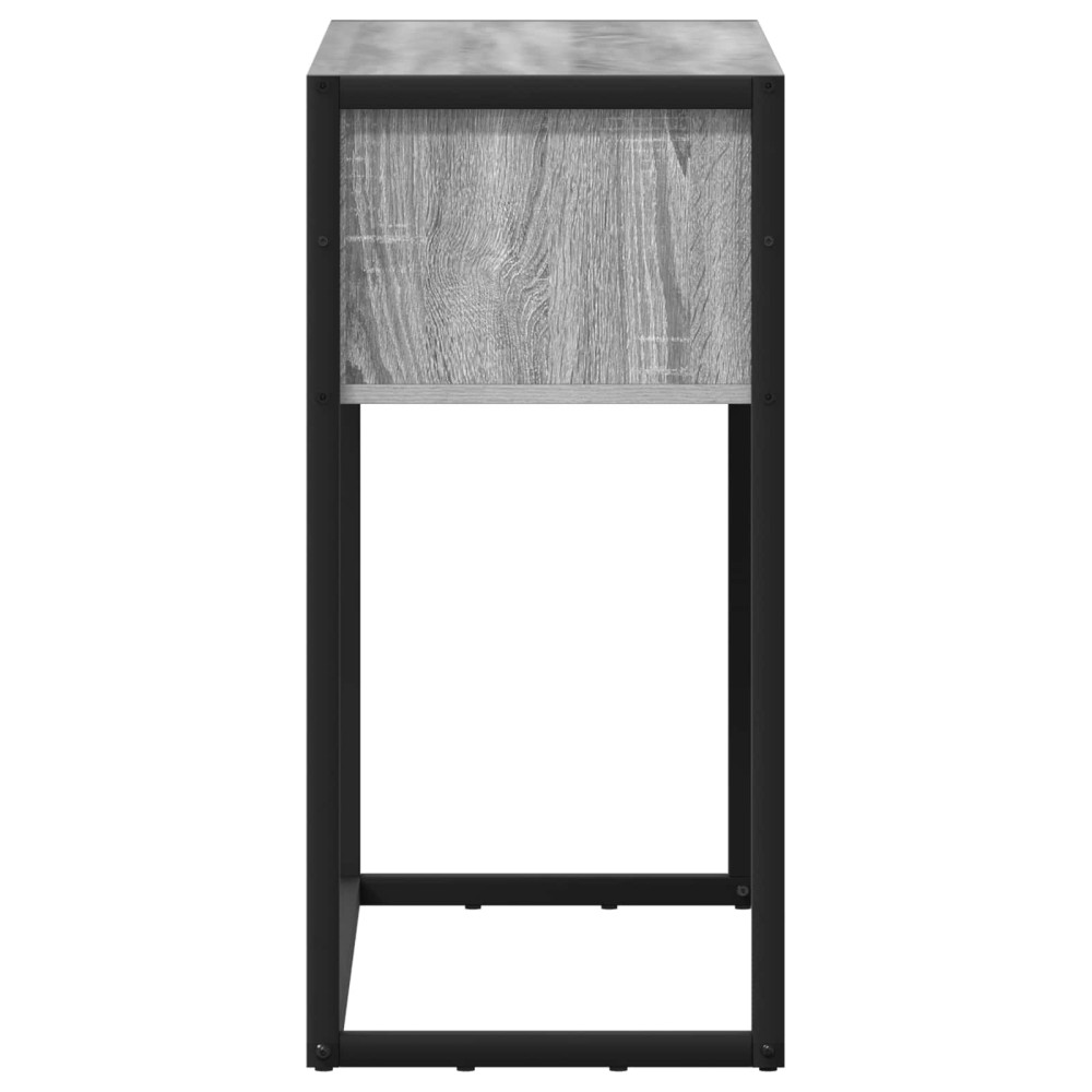 Produktbild för Sidobord med låda Grå Sonoma 100 x 36 x 75 cm Konstruerat trä