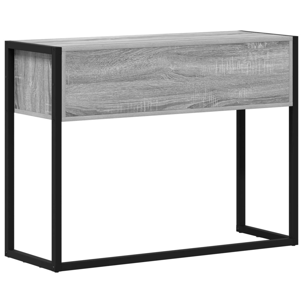 Produktbild för Sidobord med låda Grå Sonoma 100 x 36 x 75 cm Konstruerat trä