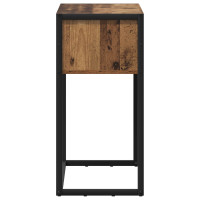 Produktbild för Sidobord med låda Gammalt trä 100 x 36 x 75 cm Konstruerat trä