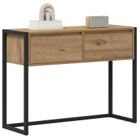 Produktbild för Sidobord med låda Artisan Ek 100 x 36 x 75 cm Konstruerat trä