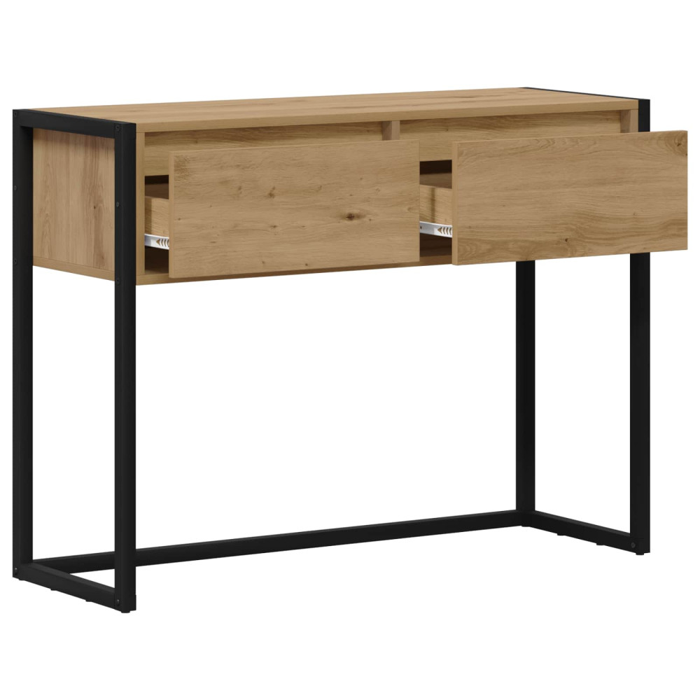 Produktbild för Sidobord med låda Artisan Ek 100 x 36 x 75 cm Konstruerat trä