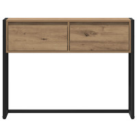 Produktbild för Sidobord med låda Artisan Ek 100 x 36 x 75 cm Konstruerat trä