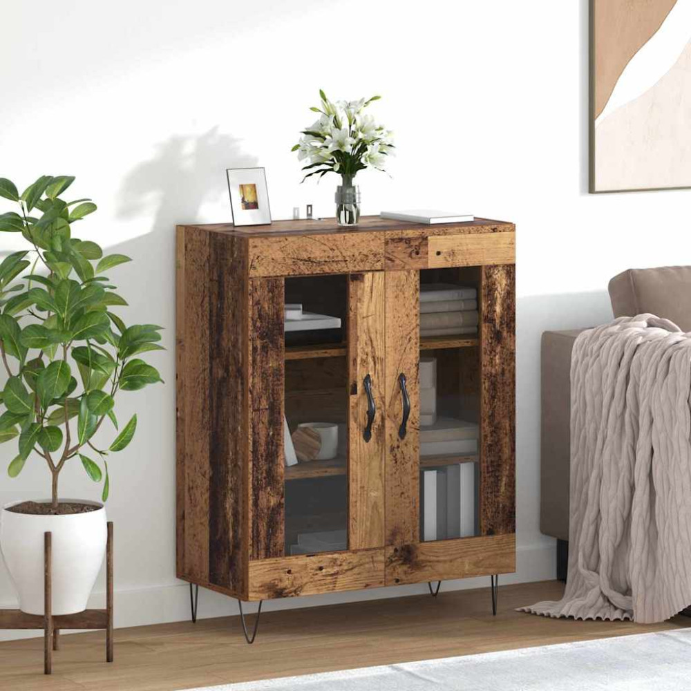 Produktbild för Sideboard Gammalt trä 69,5 x 34 x 90 cm Konstruerat trä