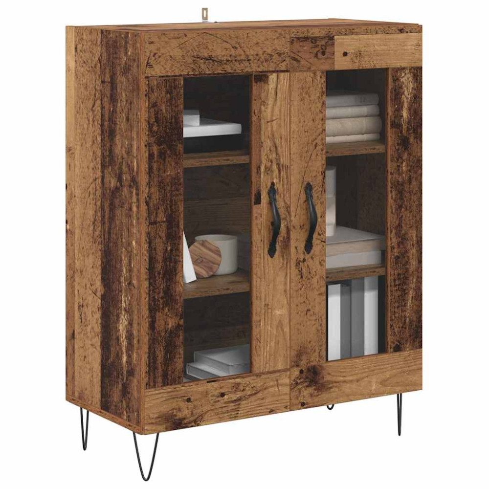 Produktbild för Sideboard Gammalt trä 69,5 x 34 x 90 cm Konstruerat trä