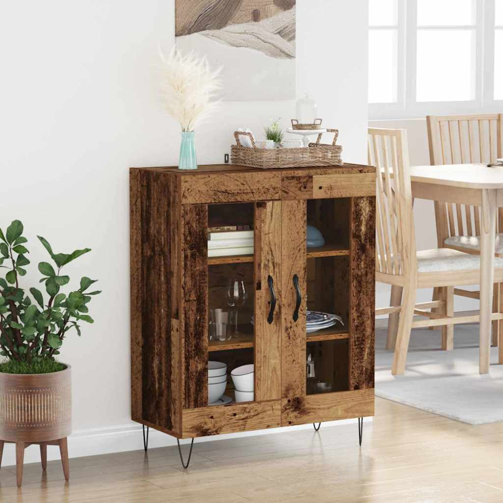Produktbild för Sideboard Gammalt trä 69,5 x 34 x 90 cm Konstruerat trä