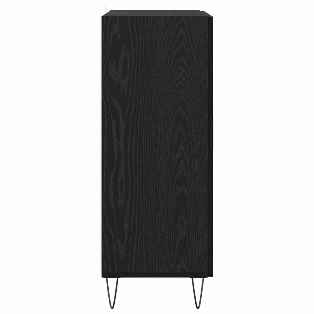 Produktbild för Sideboard Svart Ek 69,5 x 34 x 90 cm Konstruerat trä