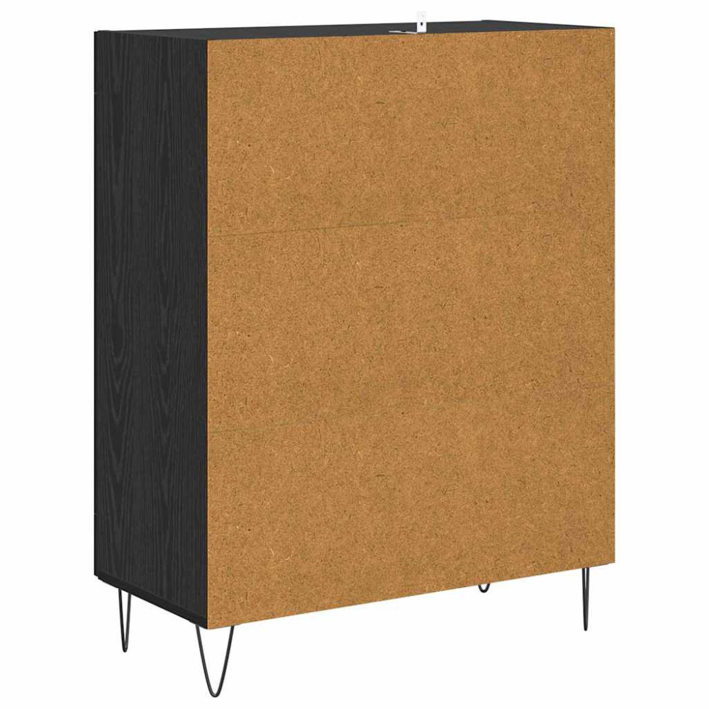 Produktbild för Sideboard Svart Ek 69,5 x 34 x 90 cm Konstruerat trä