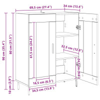 Produktbild för Sideboard Artisan Ek 69,5 x 34 x 90 cm Konstruerat trä