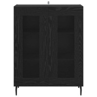 Produktbild för Sideboard Svart Ek 69,5 x 34 x 90 cm Konstruerat trä