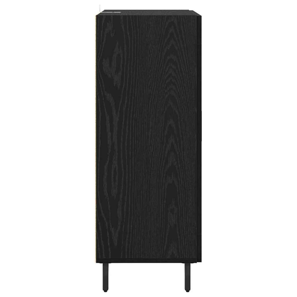 Produktbild för Sideboard Svart Ek 69,5 x 34 x 90 cm Konstruerat trä