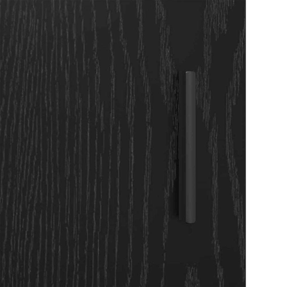 Produktbild för Sideboard Svart Ek 69,5 x 34 x 90 cm Konstruerat trä