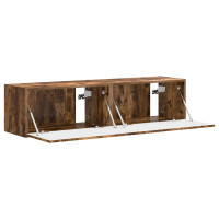 Produktbild för TV Vägghylla 2 pcs Rökt ek 60 x 31 x 29,5 cm Konstruerat trä