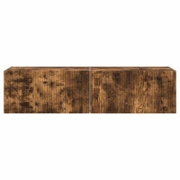 Produktbild för TV Vägghylla 2 pcs Rökt ek 60 x 31 x 29,5 cm Konstruerat trä