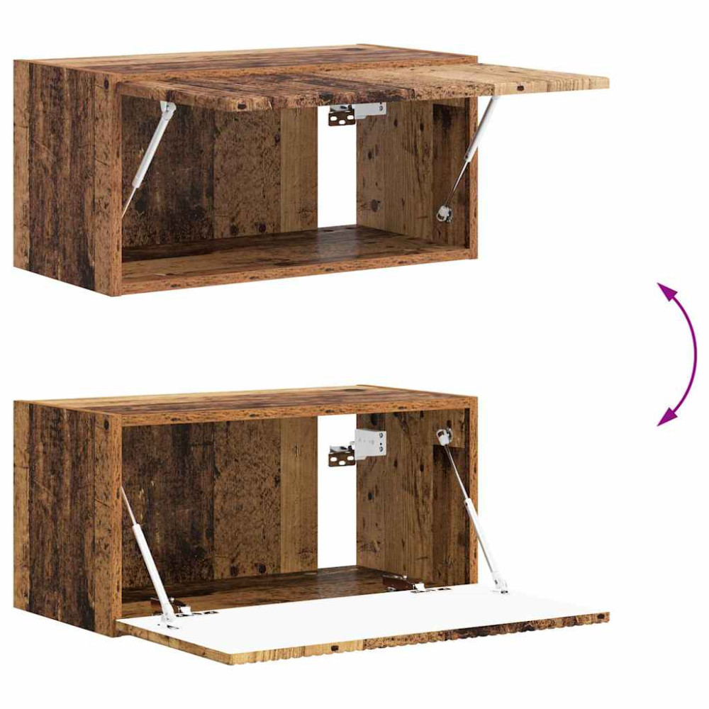 Produktbild för TV Vägghylla Väggmonterad 2 pcs Gammalt trä 60 x 31 x 29,5 cm