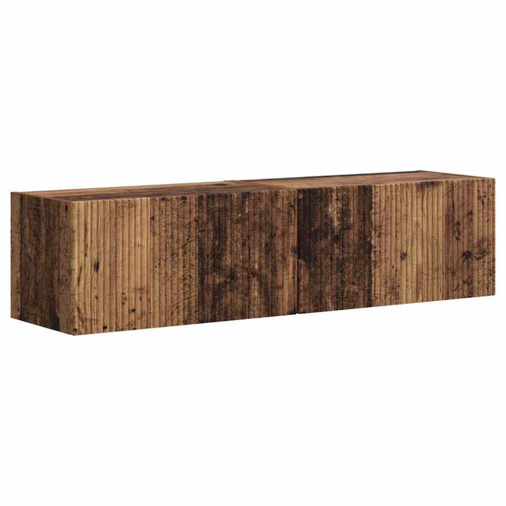 Produktbild för TV Vägghylla Väggmonterad 2 pcs Gammalt trä 60 x 31 x 29,5 cm