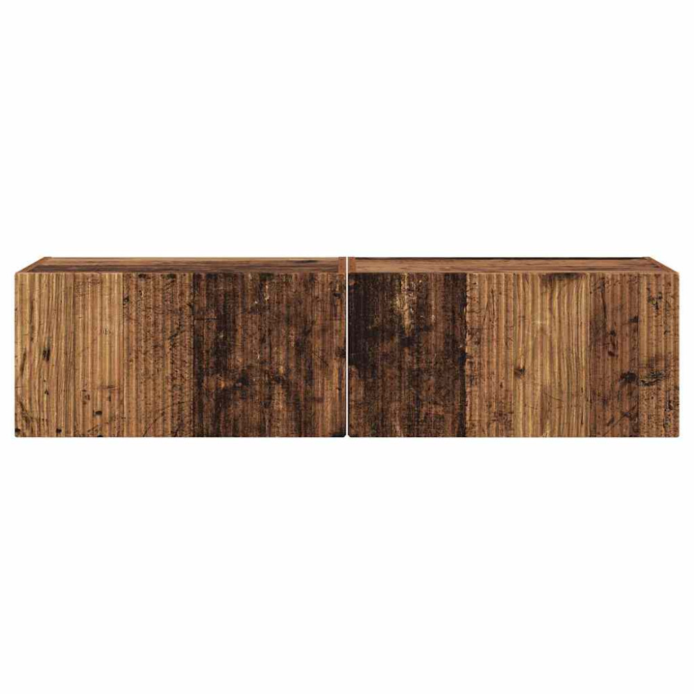 Produktbild för TV Vägghylla Väggmonterad 2 pcs Gammalt trä 60 x 31 x 29,5 cm