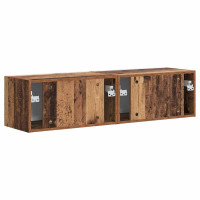 Produktbild för TV Vägghylla Väggmonterad 2 pcs Gammalt trä 60 x 31 x 29,5 cm