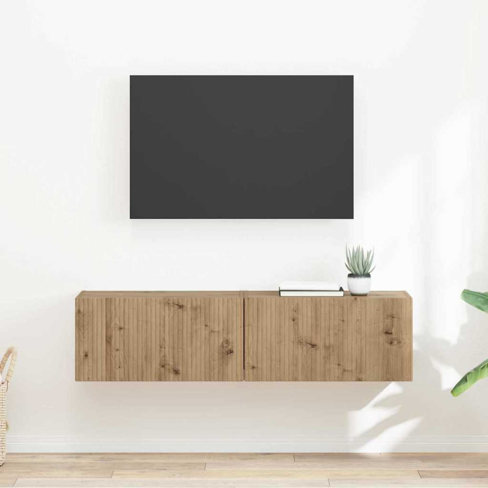 Produktbild för TV Vägghylla 2 pcs Artisan Ek Konstruerat trä
