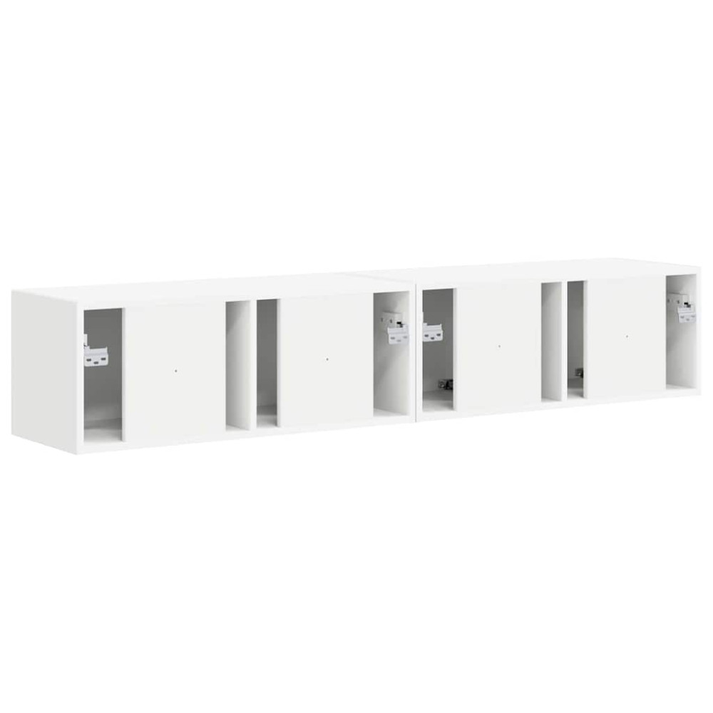 Produktbild för TV Vägghylla 2 pcs Vit 78,5 x 31 x 29,5 cm Konstruerat trä