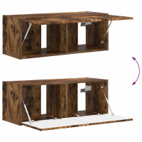 Produktbild för TV Vägghylla 2 pcs Rökt ek 78,5 x 31 x 29,5 cm Konstruerat trä
